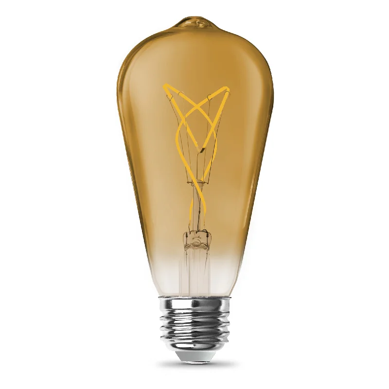 Waterproof Edison light bulbs for patios8.2W (60W Replacement) ST19 E26 Spiral Filament Amber Glass Vintage Edison LED Light Bulb, Warm Light Waterproof Edison light bulbs for patios8.2W (60W Replacement) ST19 E26 Spiral Filament Amber Glass Vintage Edison LED Light Bulb, Warm Light