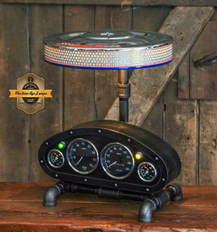 Industrial Pendant Lighting for Machine ShopsSteampunk Industrial / Antique Vintage Gauges / Automotive / Rat Hot rod / Lamp #4020 Industrial Pendant Lighting for Machine ShopsSteampunk Industrial / Antique Vintage Gauges / Automotive / Rat Hot rod / Lamp #4020