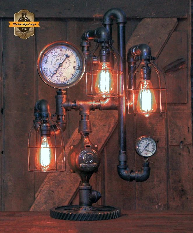 Industrial Task Lighting for Precision WorkstationsSteampunk Industrial / Steam Gauge Lamp / Webster NJ / Gear / Lamp #4080 sold Industrial Task Lighting for Precision WorkstationsSteampunk Industrial / Steam Gauge Lamp / Webster NJ / Gear / Lamp #4080 sold