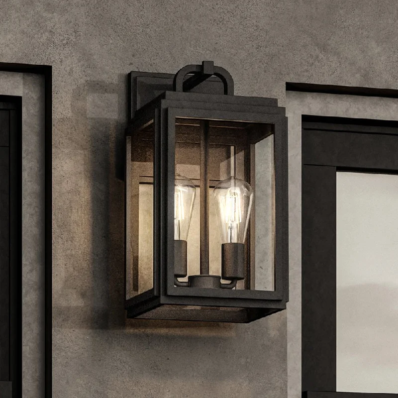 Adjustable Industrial Lighting for Flexible IlluminationUHP1387 Farmhouse Outdoor Wall Sconce 17''H x 9''W, Midnight Black Finish, Macon Collection