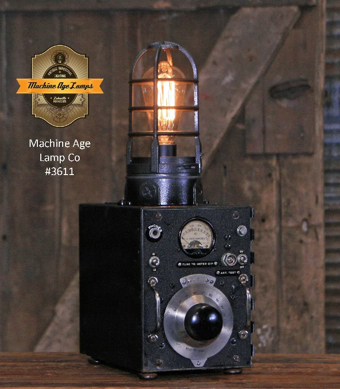 Industrial Emergency Lighting for Safety in FactoriesSteampunk Antique Lamp / Navy / Signal Corps Frequency Meter / Light Lamp #3611 Industrial Emergency Lighting for Safety in FactoriesSteampunk Antique Lamp / Navy / Signal Corps Frequency Meter / Light Lamp #3611