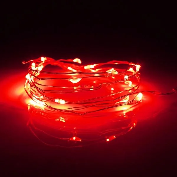 String Lights for Nursery Room Decor7.5 FT|20 LED Battery Operated Red Fairy String Lights With Silver Wire String Lights for Nursery Room Decor7.5 FT|20 LED Battery Operated Red Fairy String Lights With Silver Wire