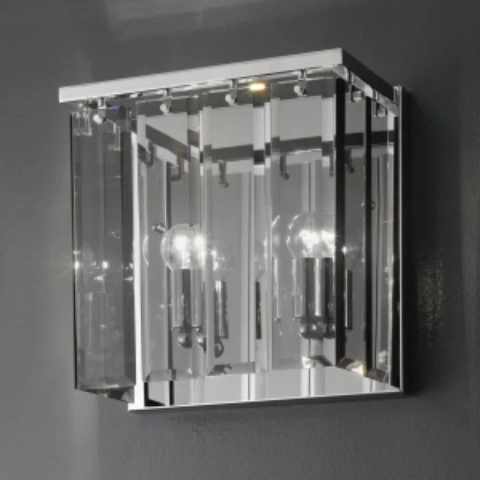 metal wall lamps with a matte black finish for a sleek and modern lookRoma Smoked Glass And Chrome Modern Italian Wall Light