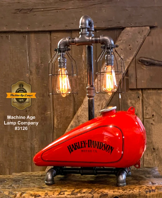 Industrial Lighting for Food Processing FactoriesSteampunk Industrial, Original Motorcycle RED HD Gas Tank Lamp #3126 sold Industrial Lighting for Food Processing FactoriesSteampunk Industrial, Original Motorcycle RED HD Gas Tank Lamp #3126 sold