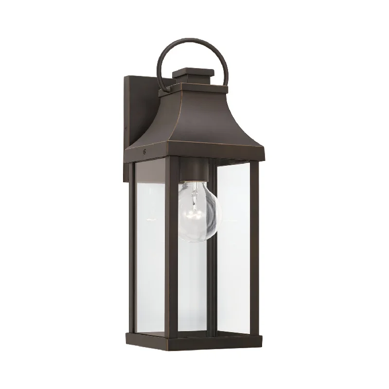 Recessed lights for outdoor patios with weather - resistant housingBradford 1-Light Outdoor Wall Lantern in Oiled Bronze Recessed lights for outdoor patios with weather - resistant housingBradford 1-Light Outdoor Wall Lantern in Oiled Bronze