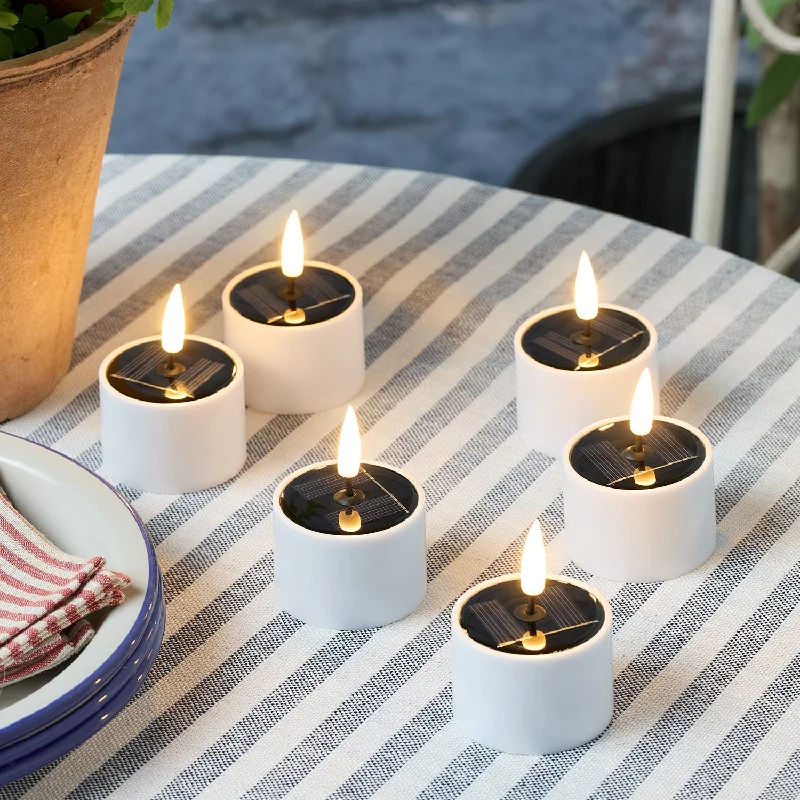 String Lights for Restaurant Outdoor Seating6 Solar TruGlow® LED Tealights