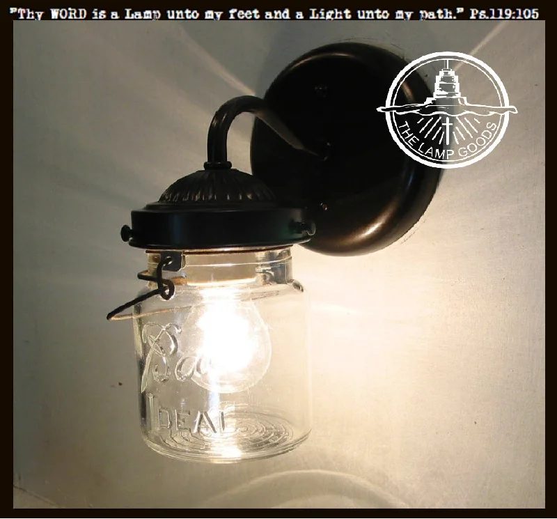 Industrial Lighting for Printing Press FacilitiesVintage Mason Jar WALL LIGHT Sconce Industrial Lighting for Printing Press FacilitiesVintage Mason Jar WALL LIGHT Sconce