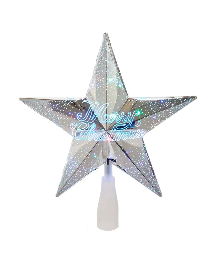 String Lights for Nursery Room DecorLight-Up Star with Merry Christmas Tree Topper