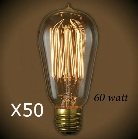 Edison light bulbs for barn lightingEdison Style - Vintage 60 Watt Bulb - 4.95 in. Length - 50 Bulb Pack Edison light bulbs for barn lightingEdison Style - Vintage 60 Watt Bulb - 4.95 in. Length - 50 Bulb Pack