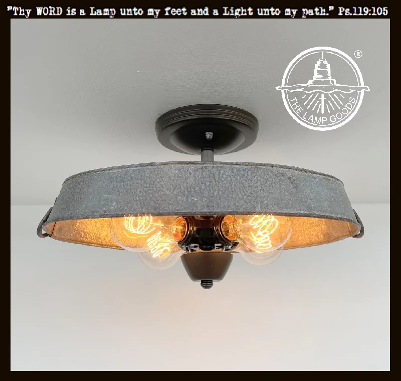 Industrial Lighting for Printing Press FacilitiesOval Galvanized Zinc Flat Tub Laundry Room Ceiling Light Fixture Industrial Lighting for Printing Press FacilitiesOval Galvanized Zinc Flat Tub Laundry Room Ceiling Light Fixture