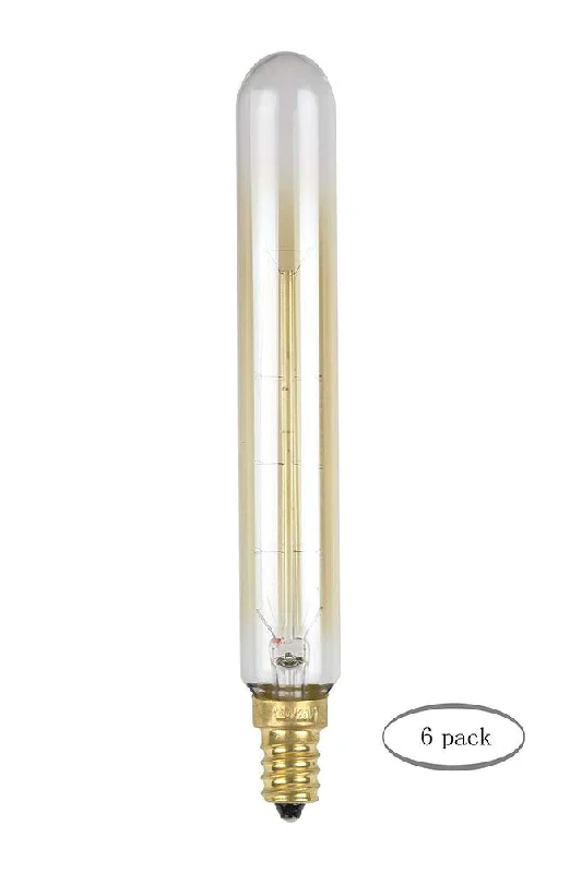 Long lifespan Edison light bulbsUrbanest T20 Squirrel Cage Edison Bulb, 5 3/4-inch Long, 25 Watt, E12 Base Long lifespan Edison light bulbsUrbanest T20 Squirrel Cage Edison Bulb, 5 3/4-inch Long, 25 Watt, E12 Base