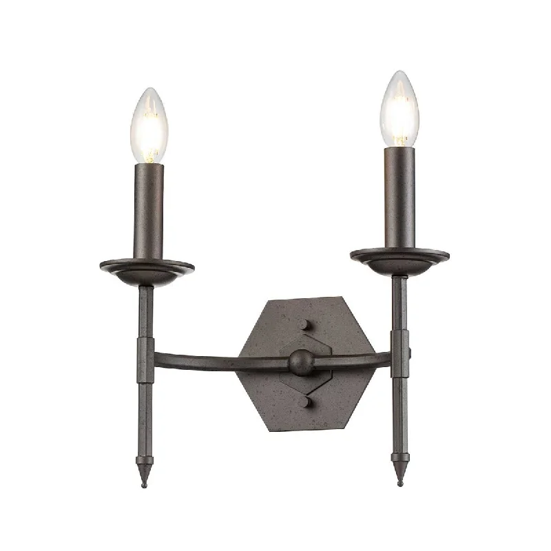 modern minimalist wall lamps for contemporary living roomsCrown 2 Light Wall Light - Iron Gate IP20 E14 modern minimalist wall lamps for contemporary living roomsCrown 2 Light Wall Light - Iron Gate IP20 E14