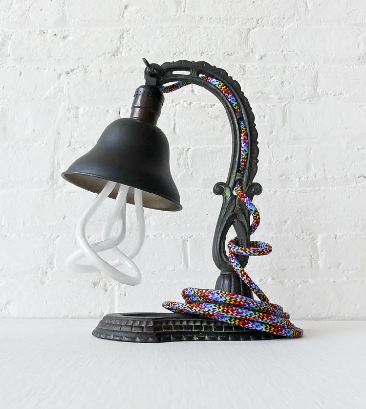 Lava Lamps for Farmer's Market Booths to Stand Out20% SALE The Rainbow Garden Antique Cast Iron Table Lamp with Rainbow Textile Cord Lava Lamps for Farmer's Market Booths to Stand Out20% SALE The Rainbow Garden Antique Cast Iron Table Lamp with Rainbow Textile Cord