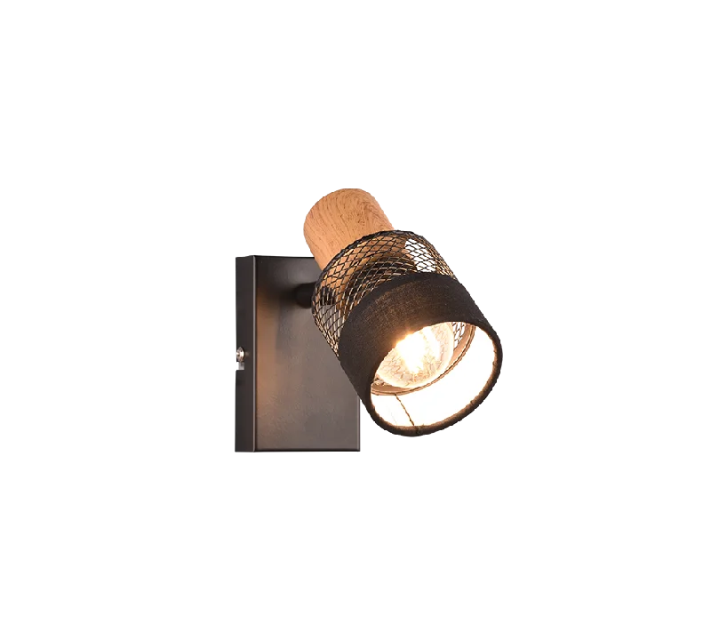 Nandini Wall/Ceiling Mountable Spotlight - Black