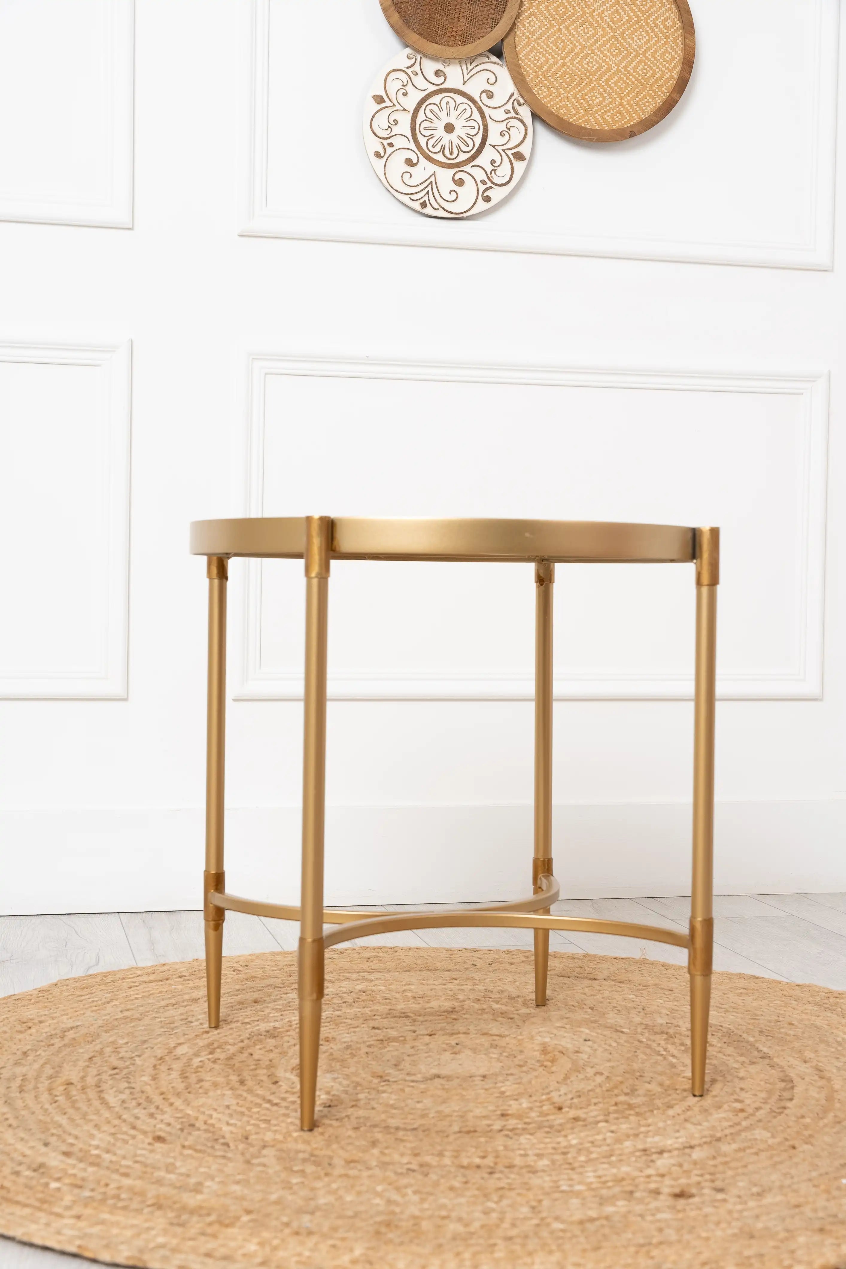 Salt Lamps for Yoga and Meditation SpacesGold Metal Lamp Table