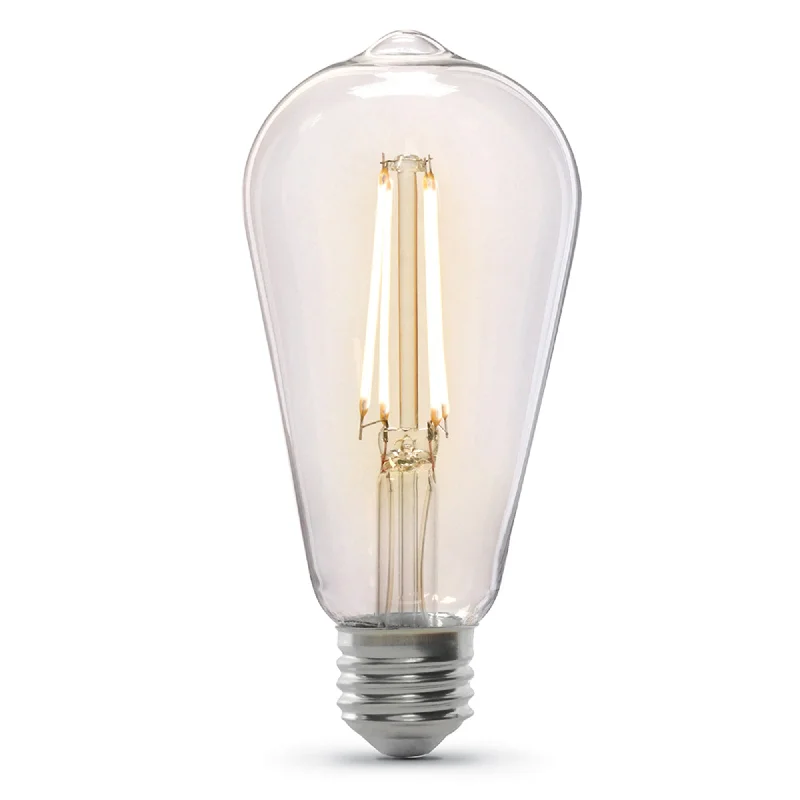 Energy saving LED Edison light bulbs5.5W (60W Replacement) ST19 E26 Dimmable Straight Filament Clear Glass Vintage Edison LED Light Bulb, Soft White Energy saving LED Edison light bulbs5.5W (60W Replacement) ST19 E26 Dimmable Straight Filament Clear Glass Vintage Edison LED Light Bulb, Soft White