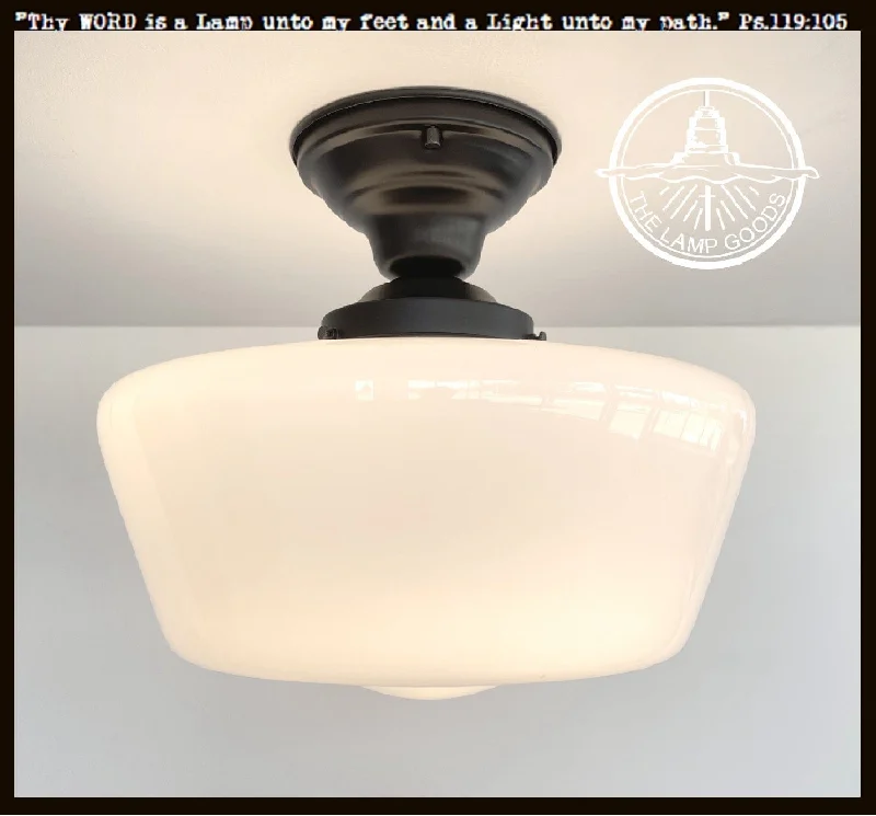 High - Bay LED Industrial Lighting for WarehousesLarge Urban Schoolhouse Milk Glass LIGHT Fixture High - Bay LED Industrial Lighting for WarehousesLarge Urban Schoolhouse Milk Glass LIGHT Fixture