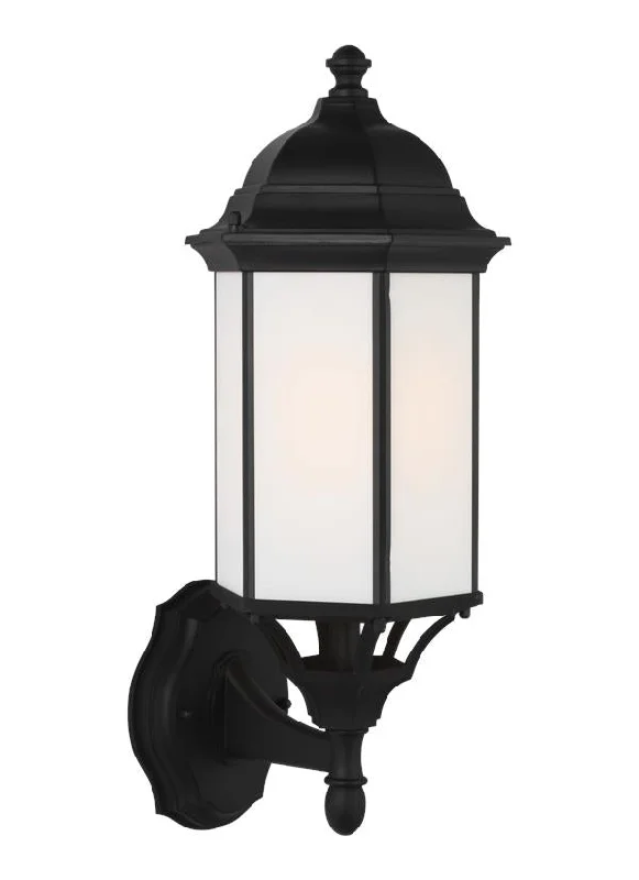 asian - inspired wall lamps with bamboo or paper shades for a zen - like Sevier Collection - Medium One Light Uplight Outdoor Wall Lantern | Finish: Black - 8838751EN3-12 asian - inspired wall lamps with bamboo or paper shades for a zen - like Sevier Collection - Medium One Light Uplight Outdoor Wall Lantern | Finish: Black - 8838751EN3-12