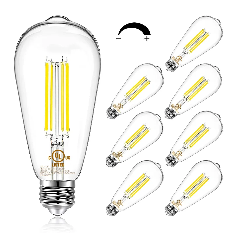 Energy saving LED Edison light bulbsDAYBETTER 8 Pack Vintage LED Edison Bulbs, E26 Led Bulb 60W Equivalent, Dimmable Led Light Bulbs, High Brightness 800 LM Daylight 5000K, ST58 Antique LED Filament Bulbs, Clear Glass Style for Home Energy saving LED Edison light bulbsDAYBETTER 8 Pack Vintage LED Edison Bulbs, E26 Led Bulb 60W Equivalent, Dimmable Led Light Bulbs, High Brightness 800 LM Daylight 5000K, ST58 Antique LED Filament Bulbs, Clear Glass Style for Home
