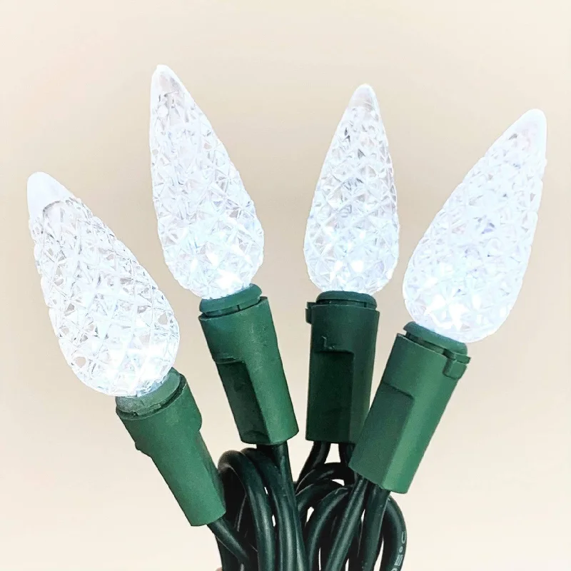 String Lights with Edison Bulbs for Rustic AmbianceC6 LED 200 ct. String Lights White