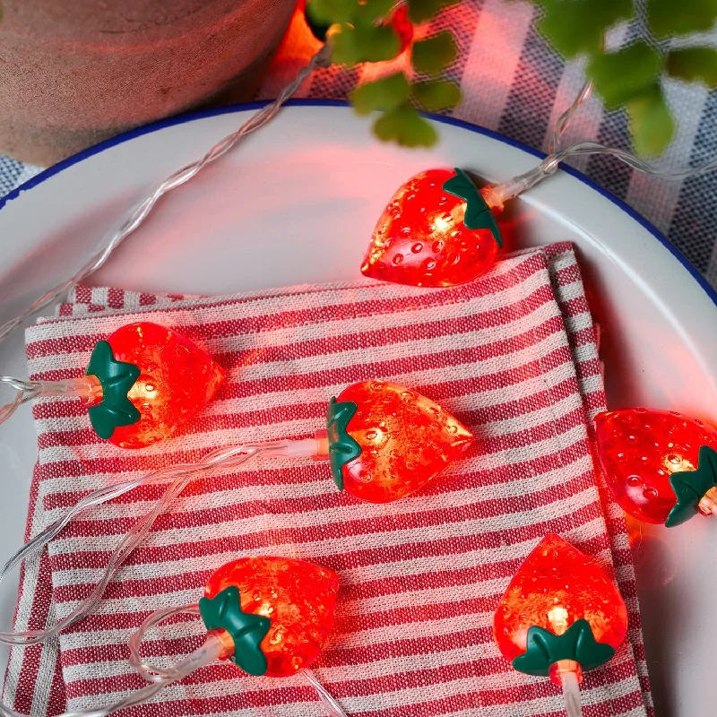 Color - Changing LED String Lights for Christmas DecorBattery Operated Strawberry String Lights