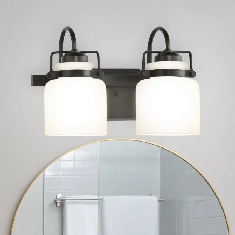 Industrial Area Lighting for Large Open SpacesUHP4545 Transitional Indoor Bath Light, 9-1/8''H x 7-1/8"W x 13''D, Matte Black Finish, Bowman Collection