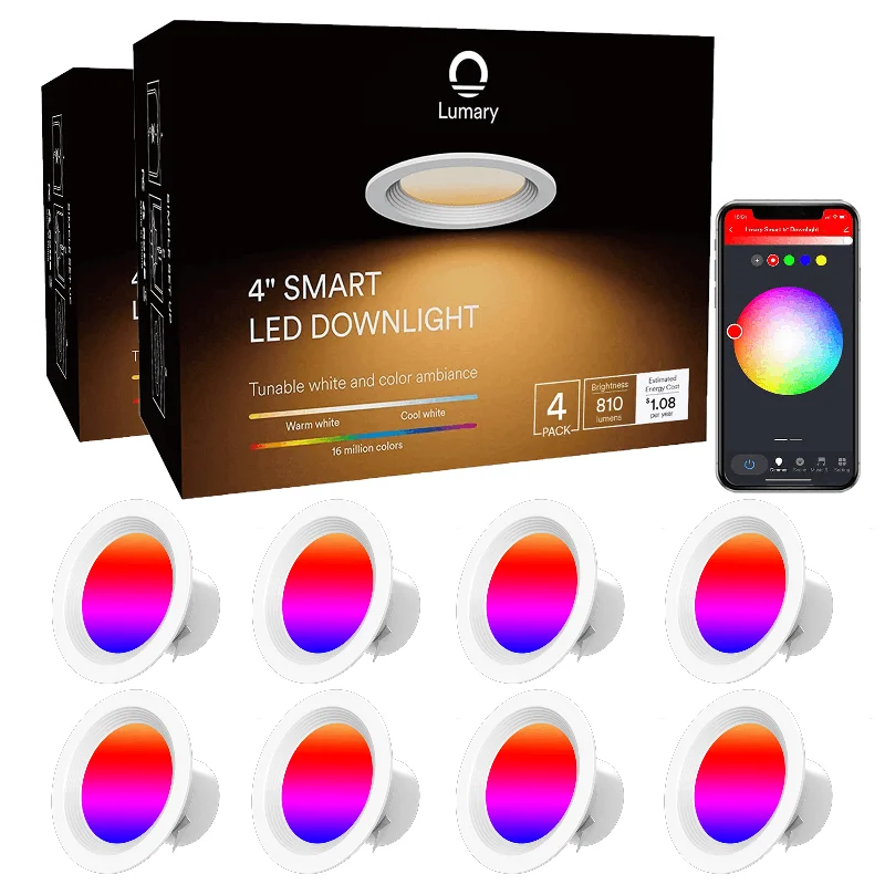 Recessed lights for closets to make finding items easierLumary Smart Wi-Fi Recessed Can Light RGB LED Retrofit Downlight 4 inch 8 PCS Recessed lights for closets to make finding items easierLumary Smart Wi-Fi Recessed Can Light RGB LED Retrofit Downlight 4 inch 8 PCS