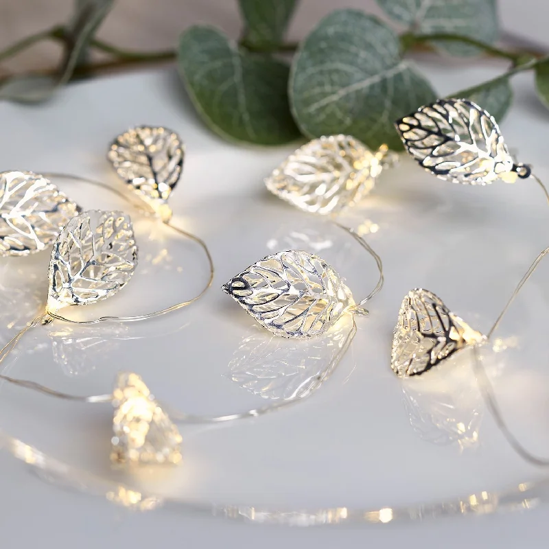 Waterproof String Lights for Patio Decor20 Silver Leaf Micro Fairy Lights