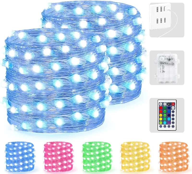 String Lights for Nursery Room Decor16 Colors Fairy Lights 2 Packs String Lights 16.4 Ft 50 LEDs with Remote String Lights for Nursery Room Decor16 Colors Fairy Lights 2 Packs String Lights 16.4 Ft 50 LEDs with Remote