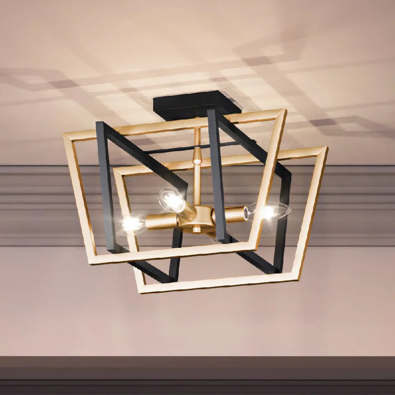 Industrial Emergency Lighting for Safety in FactoriesUEX2180 Luxe Industrial Ceiling Light 12''H x 16''W, Matte Black & Satin Brass Finish, Clayton Collection Industrial Emergency Lighting for Safety in FactoriesUEX2180 Luxe Industrial Ceiling Light 12''H x 16''W, Matte Black & Satin Brass Finish, Clayton Collection