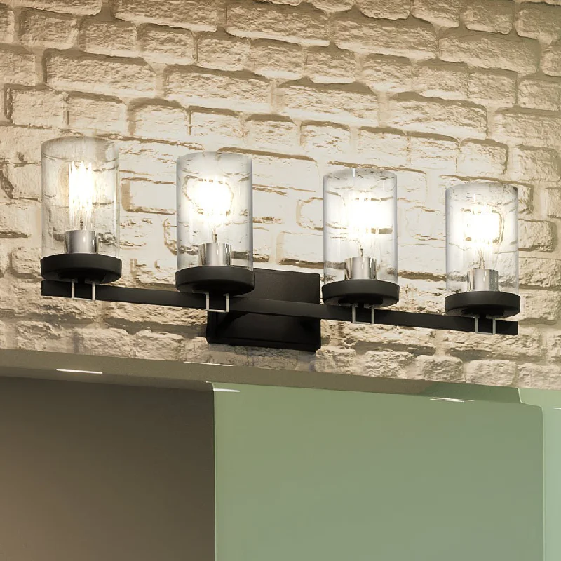 Industrial Lighting for Electronics ManufacturingUEX2603 Luxe Industrial Bath Light 9''H x 28''W, Polished Chrome & Charcoal Finish, Hampton Collection Industrial Lighting for Electronics ManufacturingUEX2603 Luxe Industrial Bath Light 9''H x 28''W, Polished Chrome & Charcoal Finish, Hampton Collection