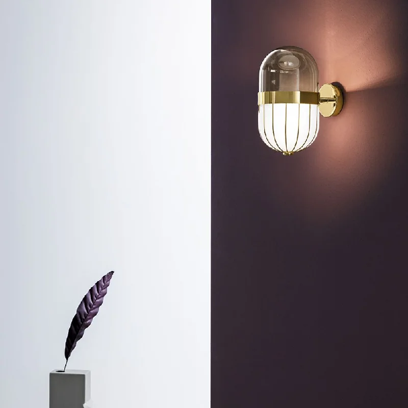 art deco wall lamps with geometric patterns for a retro - inspired bathroomRustic Blown Glass Caged Wall Light art deco wall lamps with geometric patterns for a retro - inspired bathroomRustic Blown Glass Caged Wall Light