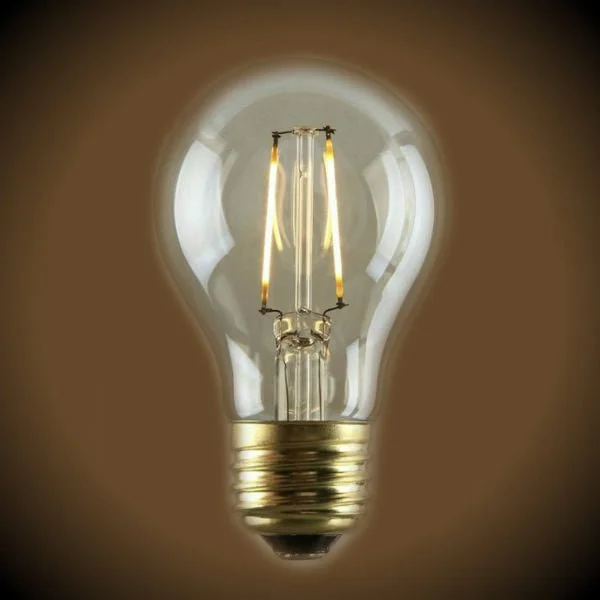 Filament style LED Edison light bulbsLED Filament Edison Bulb - A19 Vintage - 1.5 Watt - Amber - 2500K - 130 Lumens Filament style LED Edison light bulbsLED Filament Edison Bulb - A19 Vintage - 1.5 Watt - Amber - 2500K - 130 Lumens