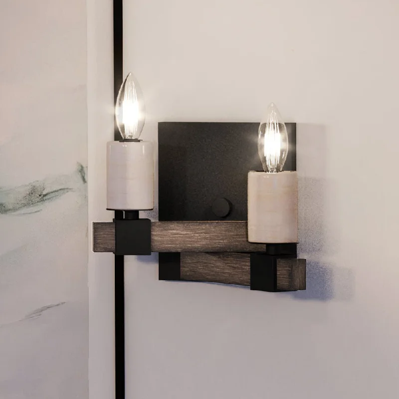 Industrial Lighting for Printing Press FacilitiesUEX2051 Modern Farmhouse Wall Sconce 7''H x 9''W, Matte Black Finish, Greenville Collection Industrial Lighting for Printing Press FacilitiesUEX2051 Modern Farmhouse Wall Sconce 7''H x 9''W, Matte Black Finish, Greenville Collection