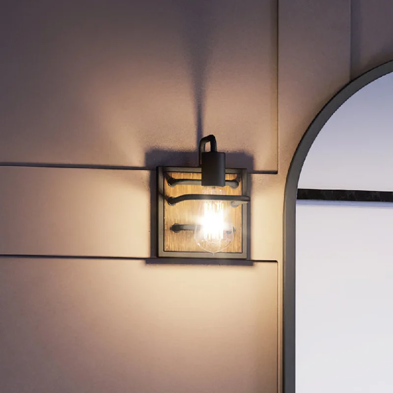Industrial Pendant Lighting for Machine ShopsUEX2660 Utilitarian Wall Sconce 8''H x 6''W, Matte Black Finish, Ambridge Collection Industrial Pendant Lighting for Machine ShopsUEX2660 Utilitarian Wall Sconce 8''H x 6''W, Matte Black Finish, Ambridge Collection