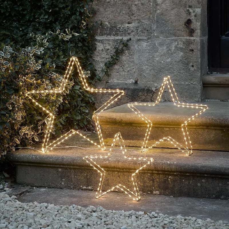 String Lights for Balcony DecorationSet of 3 Micro LED Star Silhouette Lights