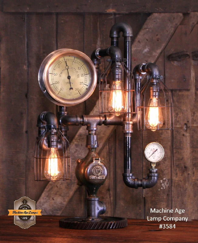Adjustable Industrial Lighting for Flexible IlluminationSteampunk Industrial / Steam Gauge Lamp / Gear / General Electric / Lamp #3584 sold Adjustable Industrial Lighting for Flexible IlluminationSteampunk Industrial / Steam Gauge Lamp / Gear / General Electric / Lamp #3584 sold