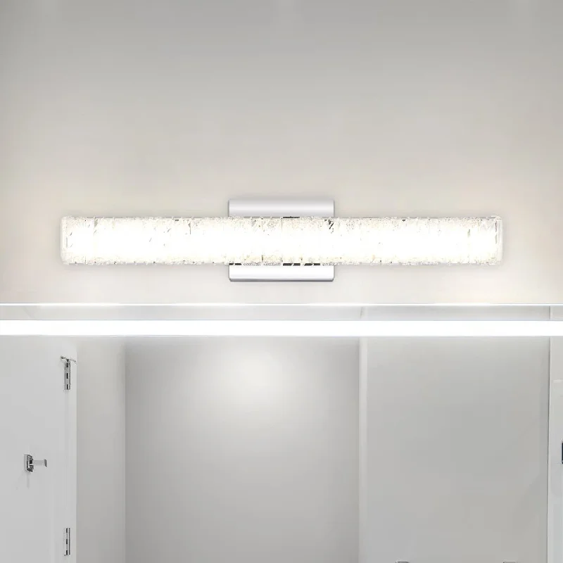 Industrial Lighting for Printing Press FacilitiesUQL5391 Glam Indoor Bath Light, 5''H x 27.5''W x 3.75''D, Polished Chrome Finish, Remscheid Collection Industrial Lighting for Printing Press FacilitiesUQL5391 Glam Indoor Bath Light, 5''H x 27.5''W x 3.75''D, Polished Chrome Finish, Remscheid Collection