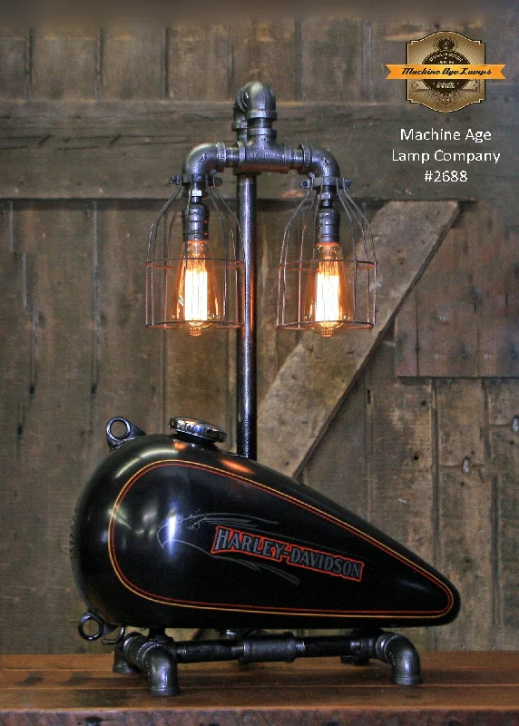 Industrial Lighting for Automotive Manufacturing PlantsSteampunk Industrial, Original Motorcycle HD Gas Tank Lamp #2688 sold Industrial Lighting for Automotive Manufacturing PlantsSteampunk Industrial, Original Motorcycle HD Gas Tank Lamp #2688 sold