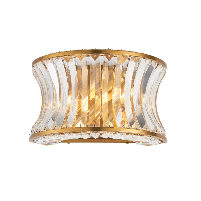 bohemian wall lamps with colorful glass for an eclectic hallwayRoco Crystal Wall Light - Brass/ Nickel