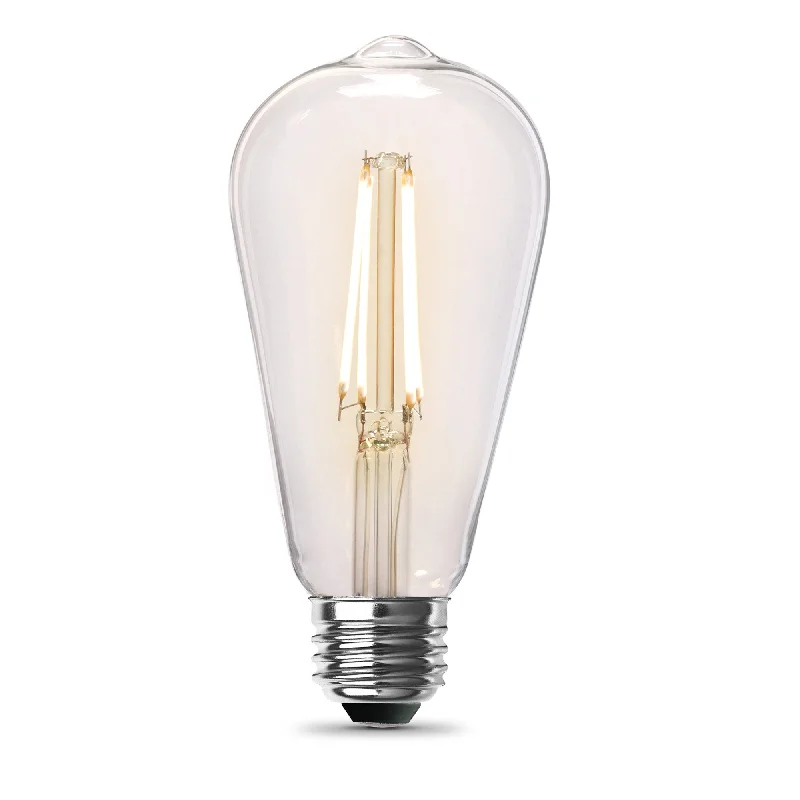 Long lifespan Edison light bulbs8.8W (60W Replacement) ST19 E26 Dimmable Straight Filament Clear Glass Vintage Edison LED Light Bulb, Soft White (2-Pack) Long lifespan Edison light bulbs8.8W (60W Replacement) ST19 E26 Dimmable Straight Filament Clear Glass Vintage Edison LED Light Bulb, Soft White (2-Pack)