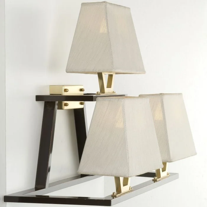 industrial style wall lamps with exposed bulbs for urban loftsUnderstated Modern Italian Brass Wall Light With Gold Shades