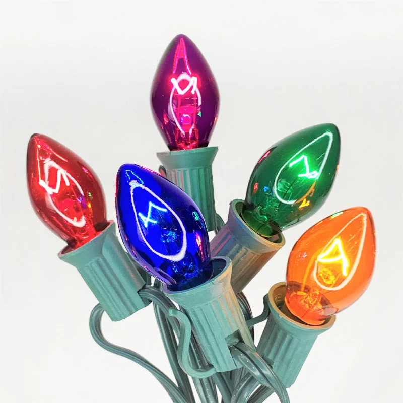 String Lights for Nursery Room DecorC7 25 ct. String Lights Transparent Multi-Colored