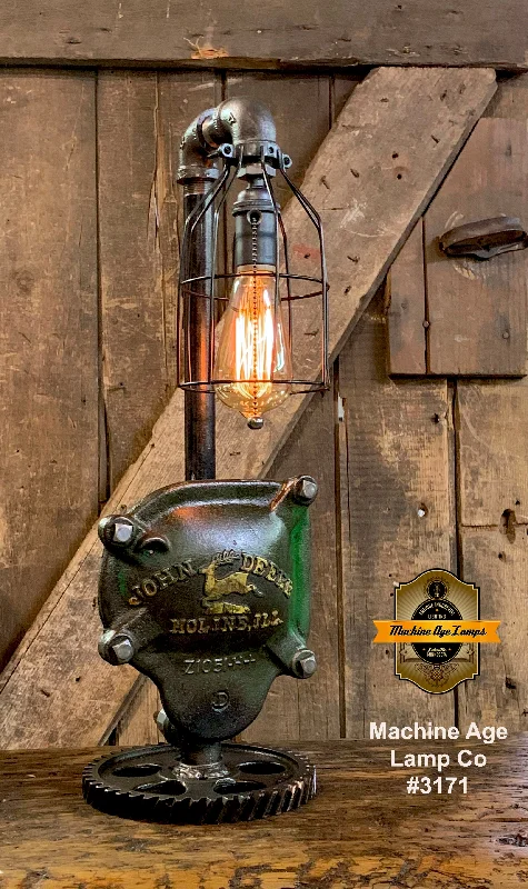Low - Bay Industrial Lighting Fixtures for Small FactoriesSteampunk Industrial / John Deere Gear Case Cover / Gear / Farm / Lamp #3171 sold