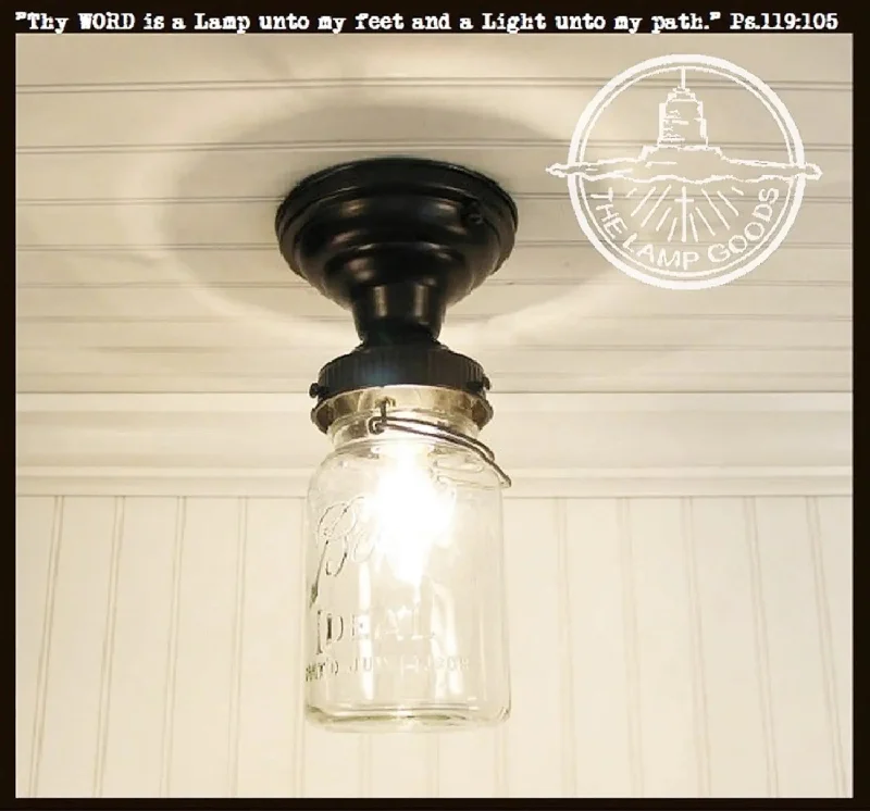 Industrial Lighting for Printing Press FacilitiesVintage Mason Jar Ceiling LIGHT