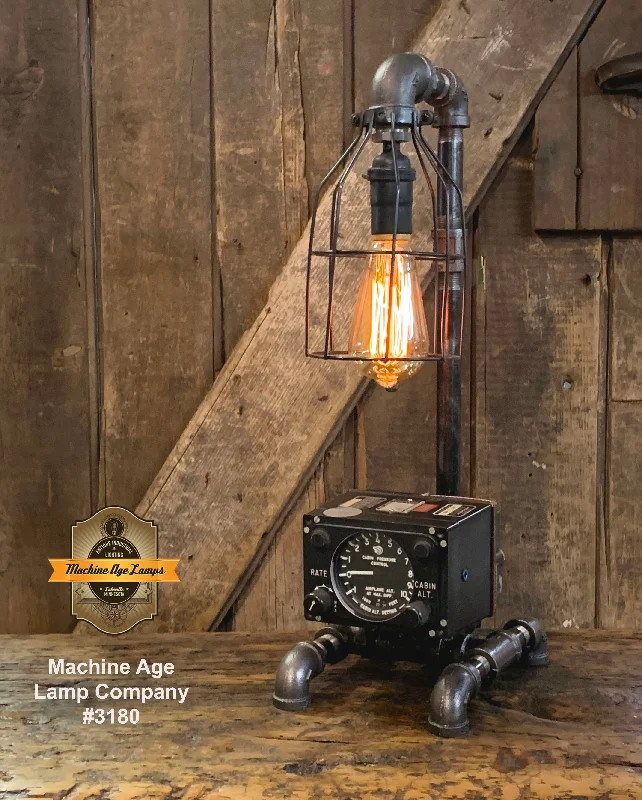 Industrial Lighting with High CRI (Color Rendering Index) for True Color PerceptionSteampunk Industrial / Aviation / Airplane / Instrument Panel /  Bomber / Lamp #3180