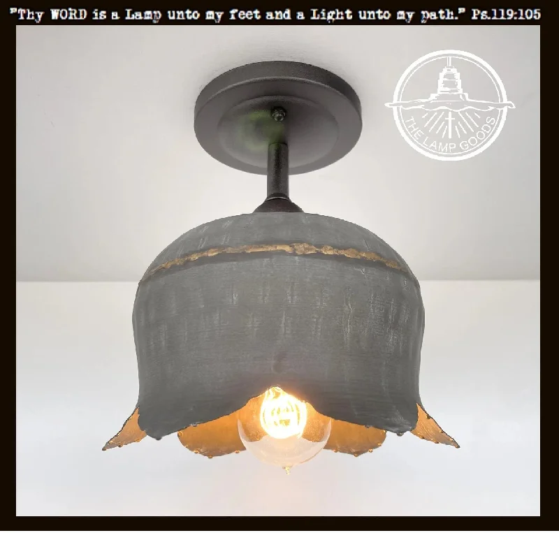 Dimmable Industrial Lighting for Ambiance ControlLotus Galvanized Ceiling Light