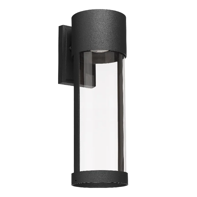Industrial Lighting for Pharmaceutical ManufacturingTrefor LED Wall Sconce - Powder Coated Black - Clear Glass - 9W Integrated LED Module - 406 Lm - 3000K Warm White Industrial Lighting for Pharmaceutical ManufacturingTrefor LED Wall Sconce - Powder Coated Black - Clear Glass - 9W Integrated LED Module - 406 Lm - 3000K Warm White