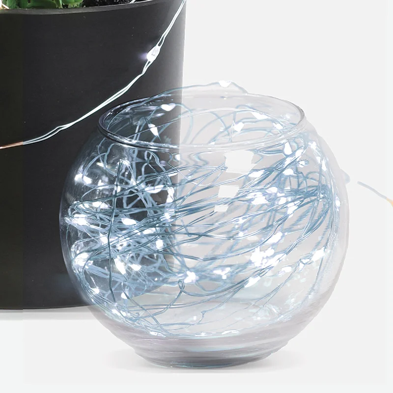 String Lights for Hotel Courtyard Lighting30 ft. Cool White Silver Wire Fairy String Lights