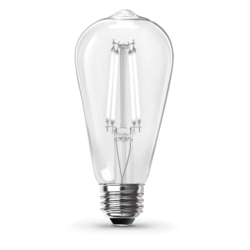 Oval shaped Edison light bulbs8.8W (60W Replacement) ST19 E26 Dimmable Clear Glass Vintage Edison LED Light Bulb, Daylight (4-Pack) Oval shaped Edison light bulbs8.8W (60W Replacement) ST19 E26 Dimmable Clear Glass Vintage Edison LED Light Bulb, Daylight (4-Pack)